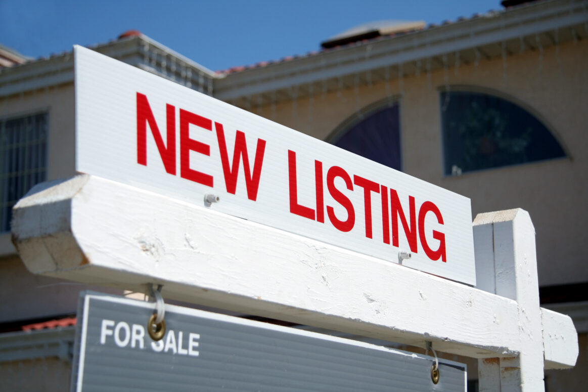 Real Estate red "New Listing" sign