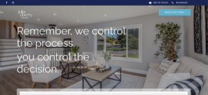 Screenshot from a computer with a living space in the background and white lettering superimposed over top that reads "Remember we control the process, you control the decision."